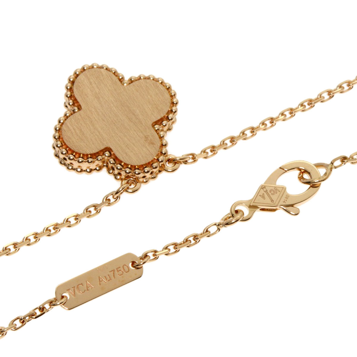 Van Cleef & Arpels Vintage Alhambra Bullseye 1P Diamond Necklace K18 Pink Gold Ladies [Used]
