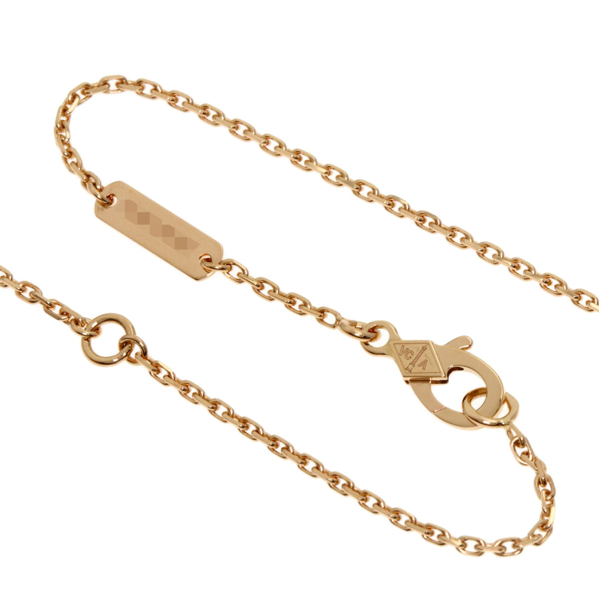 Van Cleef & Arpels Vintage Alhambra Bullseye 1P Diamond Necklace K18 Pink Gold Ladies [Used]