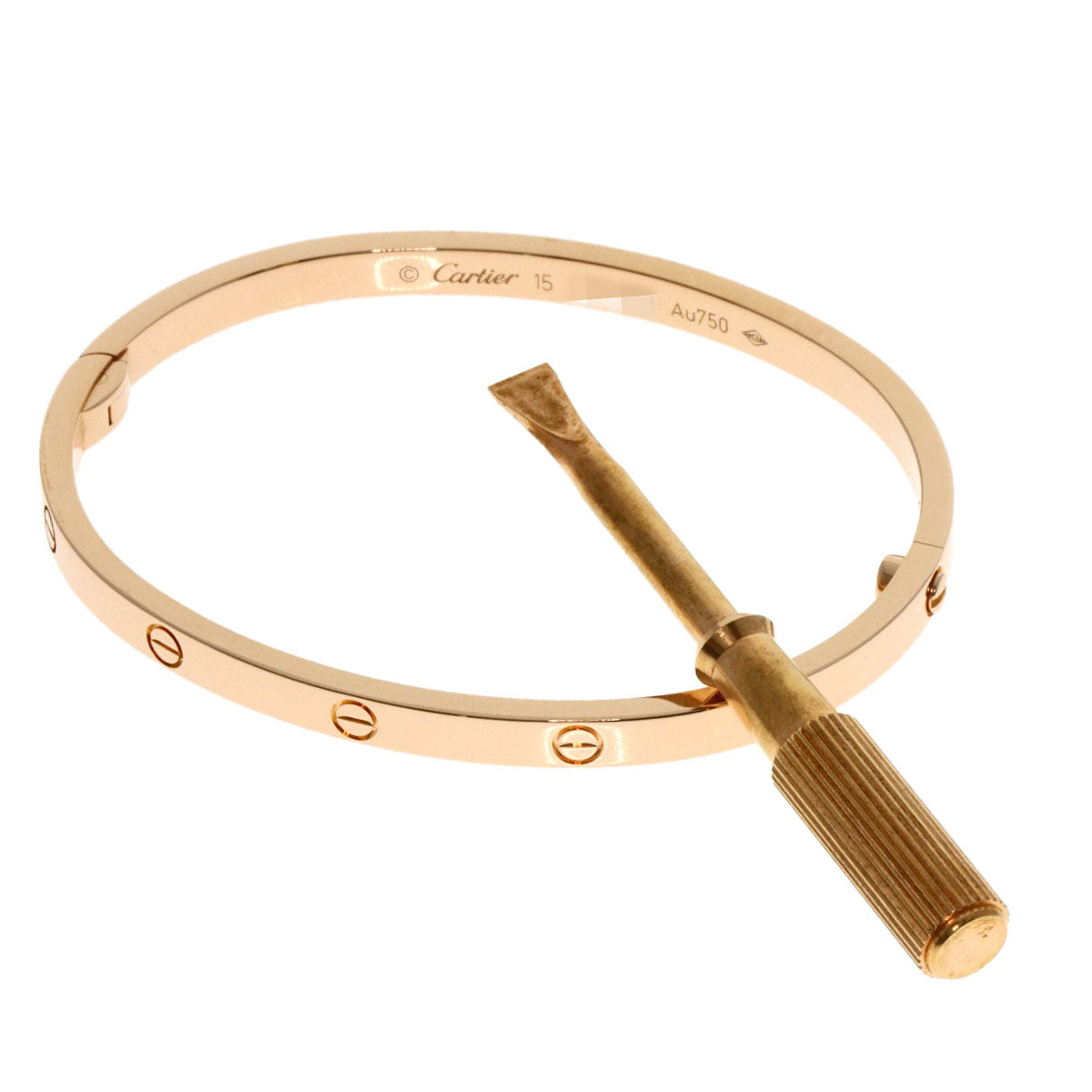 CARTIER LOVE Bracelets SM with Driver #15 Bracelet K18 Pink Gold Ladies [Used]