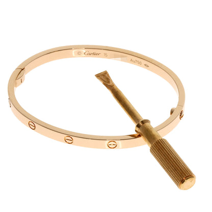 CARTIER LOVE Bracelets SM with Driver #15 Bracelet K18 Pink Gold Ladies [Used]