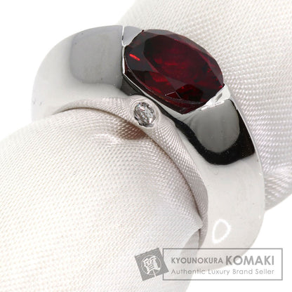 PIAGET Oura Ring Garnet Diamond #50 Ring K18 White Gold Ladies [Used]