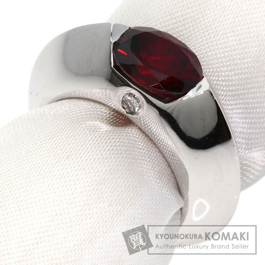 PIAGET Oura Ring Garnet Diamond #50 Ring K18 White Gold Ladies [Used]