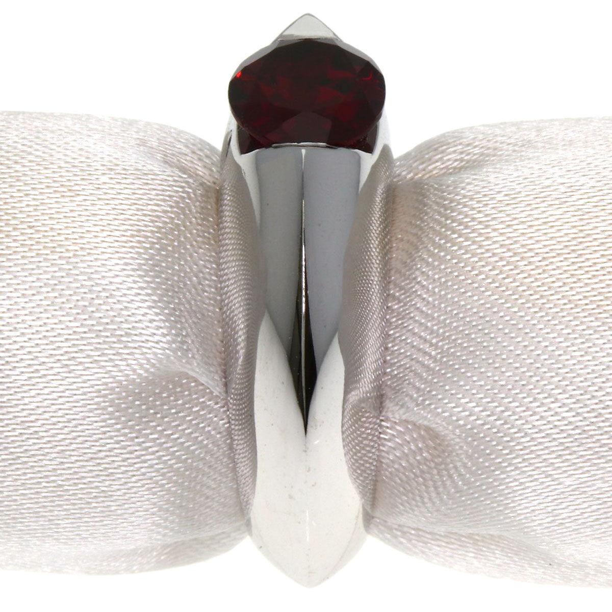 PIAGET Oura Ring Garnet Diamond #50 Ring K18 White Gold Ladies [Used]