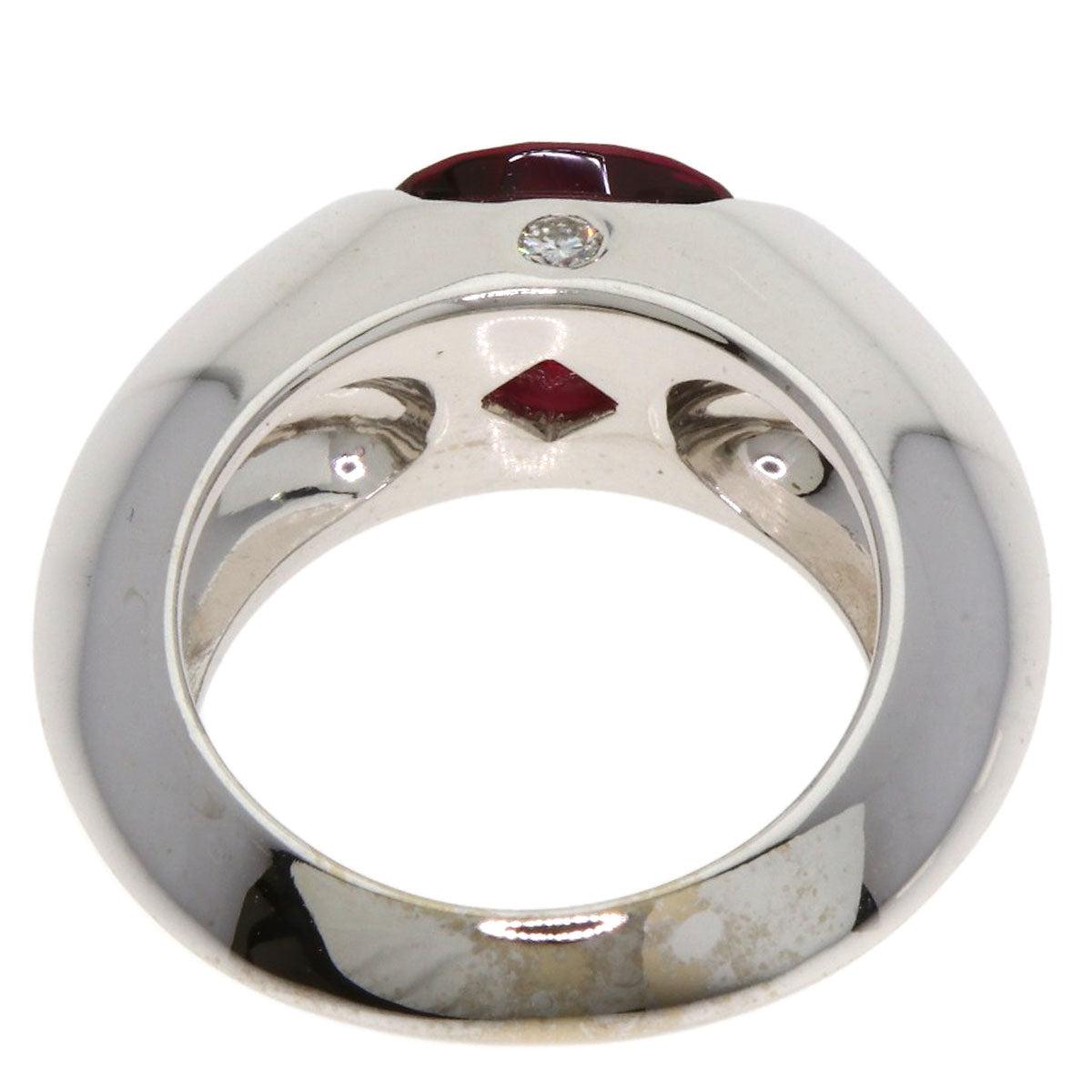 PIAGET Oura Ring Garnet Diamond #50 Ring K18 White Gold Ladies [Used]