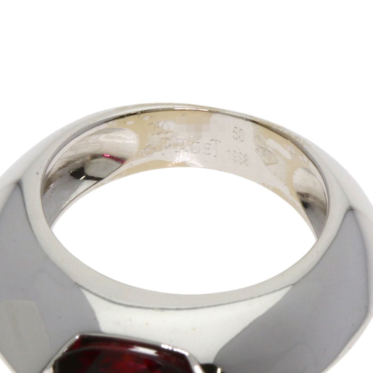 PIAGET Oura Ring Garnet Diamond #50 Ring K18 White Gold Ladies [Used]