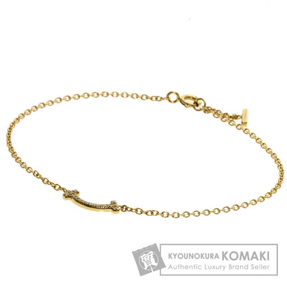 TIFFANY&Co. T Smile Mini Diamond Bracelet K18 Yellow Gold Ladies [Used]