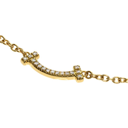 TIFFANY&Co. T Smile Mini Diamond Bracelet K18 Yellow Gold Ladies [Used]