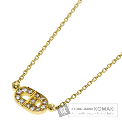 Dior CD logo diamond bond Necklace K18 Pink Gold Ladies [Used]