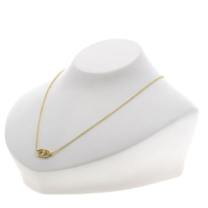 Dior CD logo diamond bond Necklace K18 Pink Gold Ladies [Used]