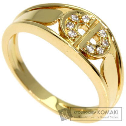 Dior Logo diamond Ring K18 Yellow Gold Ladies [Used]