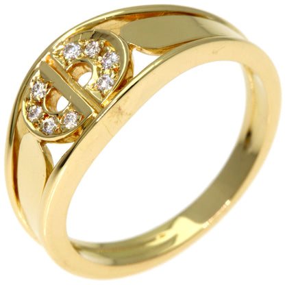 Dior Logo diamond Ring K18 Yellow Gold Ladies [Used]