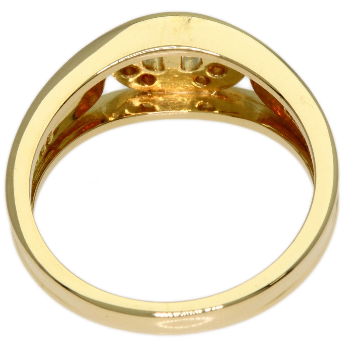 Dior Logo diamond Ring K18 Yellow Gold Ladies [Used]