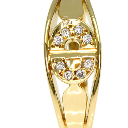Dior Logo diamond Ring K18 Yellow Gold Ladies [Used]