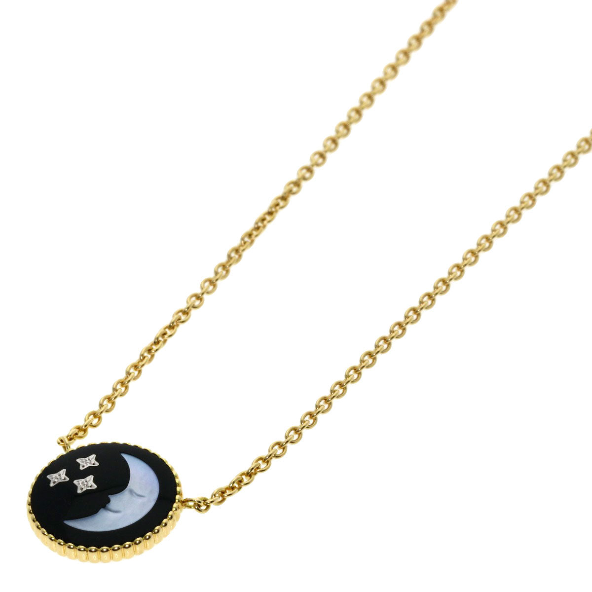 Dior Rose Celeste Moon and Sun Necklace K18 Yellow Gold Ladies [Used]