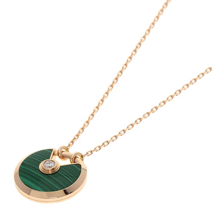 CARTIER Amulet de Cartier Small Malachite 1P Diamond Necklace K18 Pink Gold Ladies [Used]