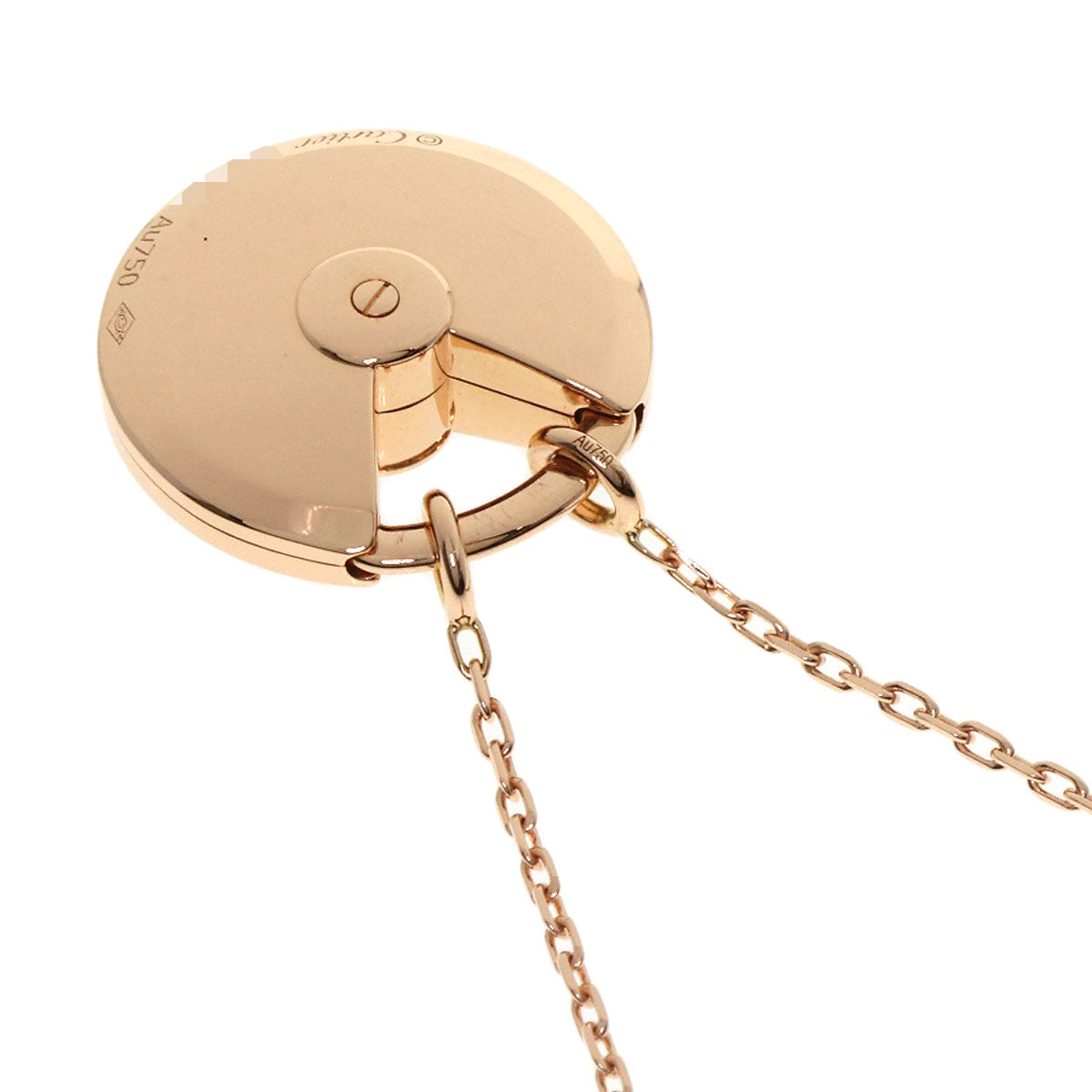 CARTIER Amulet de Cartier Small Malachite 1P Diamond Necklace K18 Pink Gold Ladies [Used]