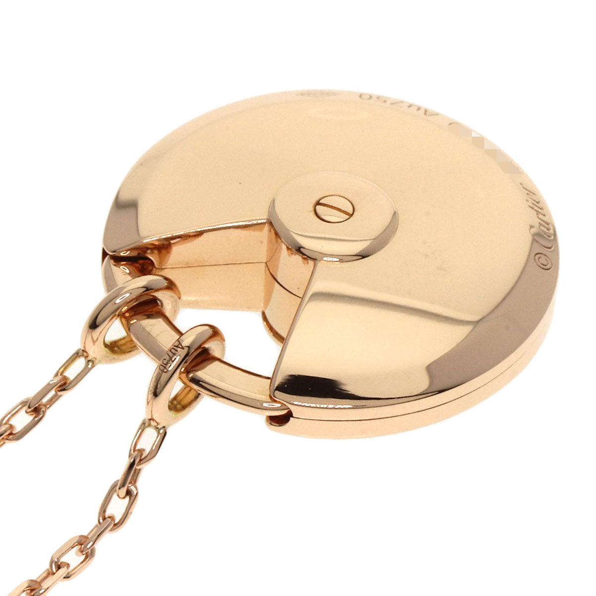 CARTIER Amulet de Cartier Small Malachite 1P Diamond Necklace K18 Pink Gold Ladies [Used]