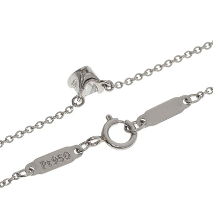 TIFFANY&Co. Square Solitaire Diamond Necklace Platinum PT950 Ladies [Used]