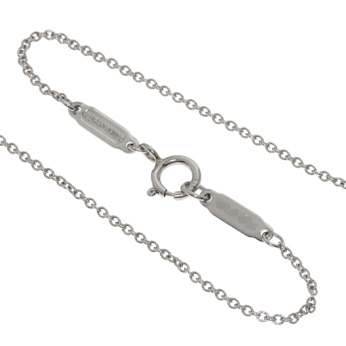 TIFFANY&Co. Square Solitaire Diamond Necklace Platinum PT950 Ladies [Used]