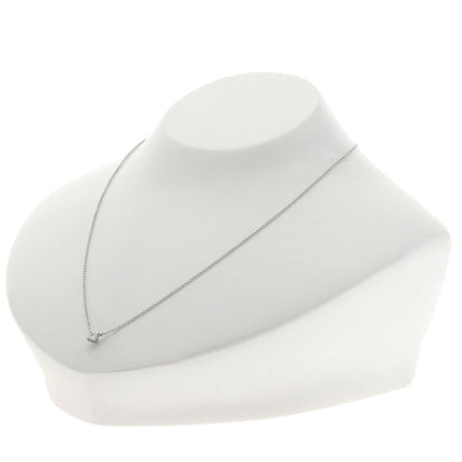 TIFFANY&Co. Square Solitaire Diamond Necklace Platinum PT950 Ladies [Used]