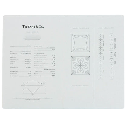 TIFFANY&Co. Square Solitaire Diamond Necklace Platinum PT950 Ladies [Used]
