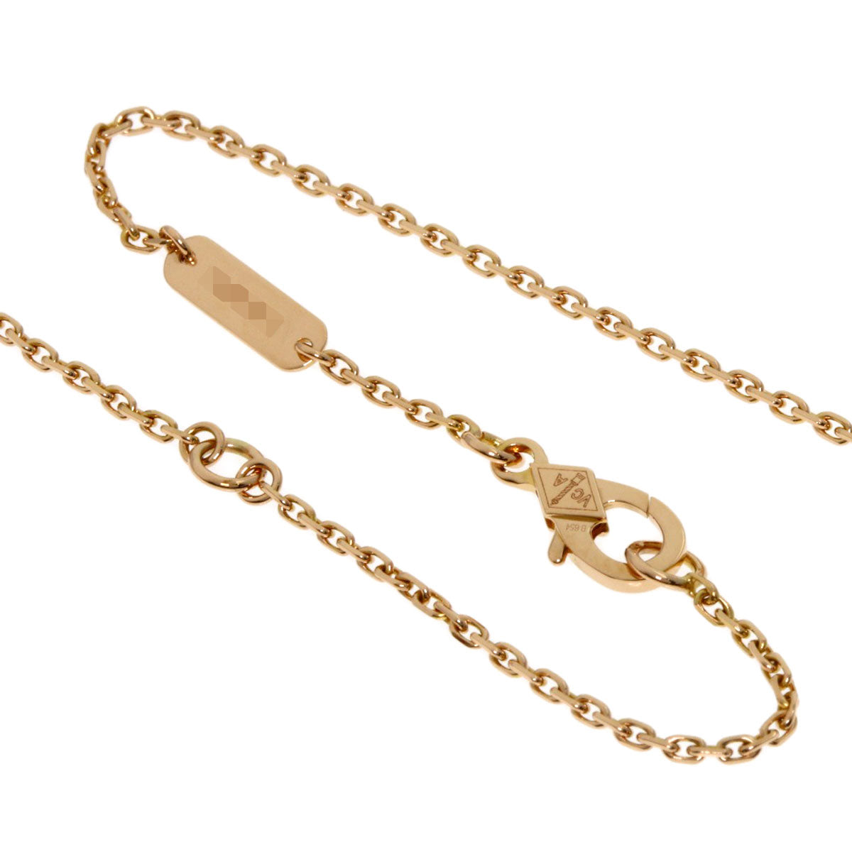 Van Cleef & Arpels Vintage Alhambra Bullseye 1P Diamond Necklace K18 Pink Gold Ladies [Used]