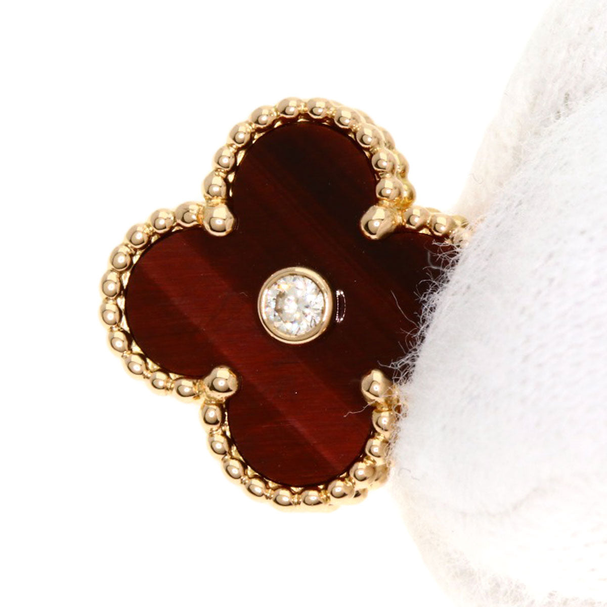 Van Cleef & Arpels Vintage Alhambra Bullseye 1P Diamond Necklace K18 Pink Gold Ladies [Used]