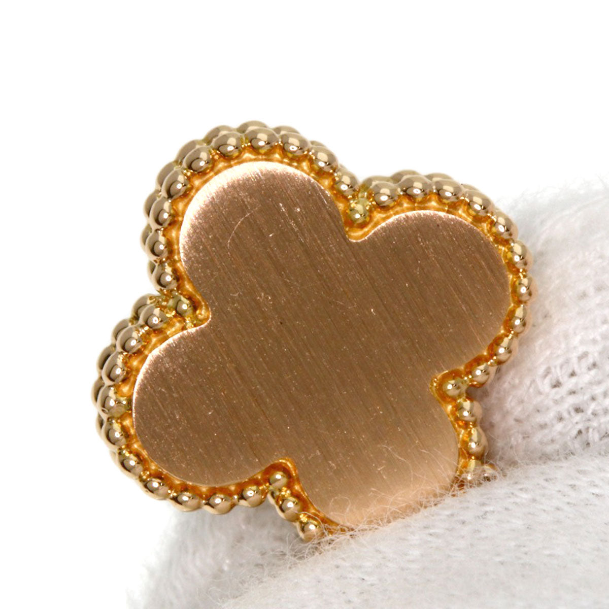 Van Cleef & Arpels Vintage Alhambra Bullseye 1P Diamond Necklace K18 Pink Gold Ladies [Used]