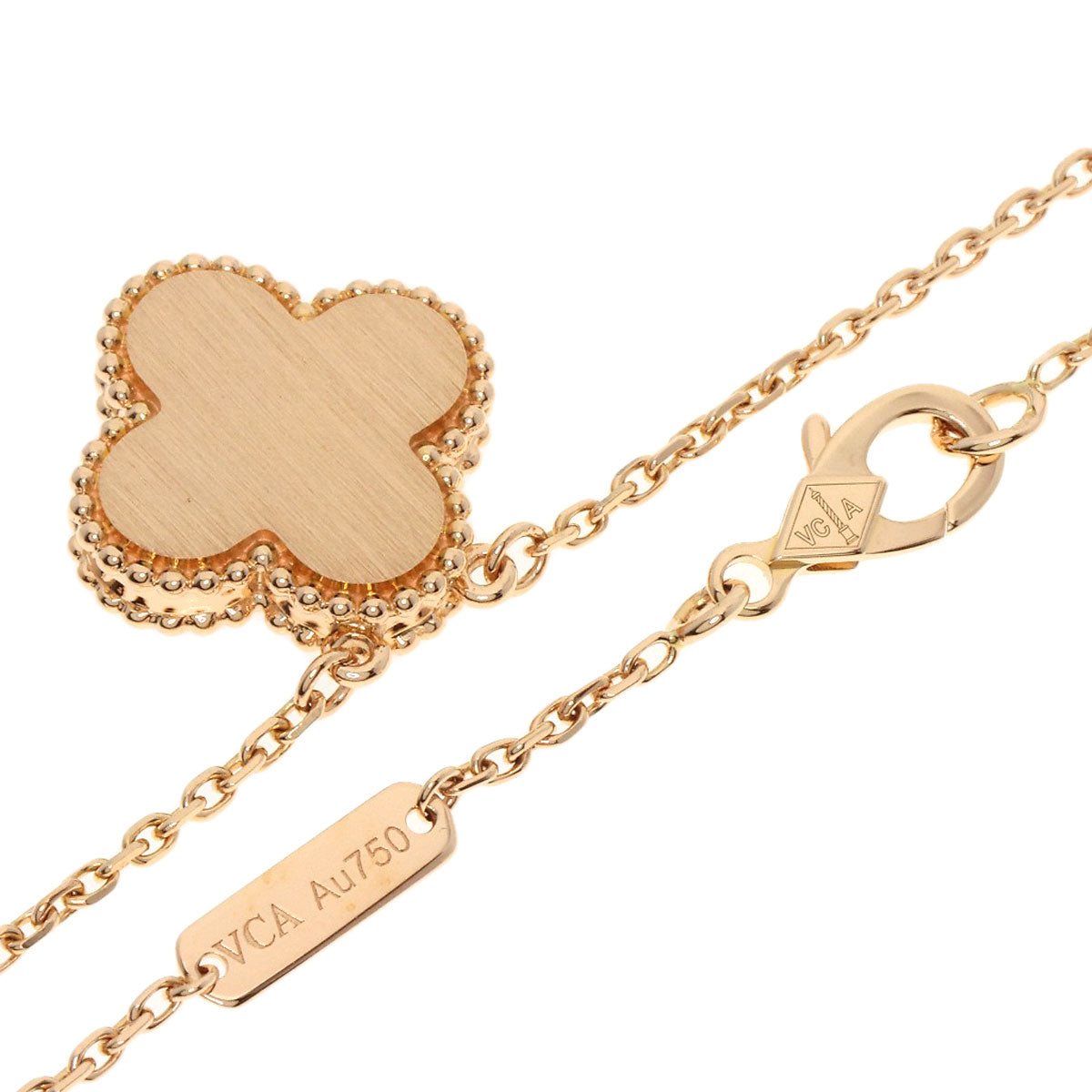 Van Cleef & Arpels Vintage Alhambra Bullseye Diamond Necklace K18 Pink Gold Ladies [Used]