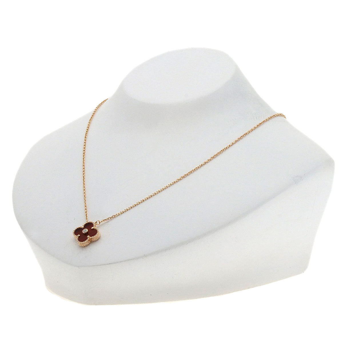 Van Cleef & Arpels Vintage Alhambra Bullseye Diamond Necklace K18 Pink Gold Ladies [Used]