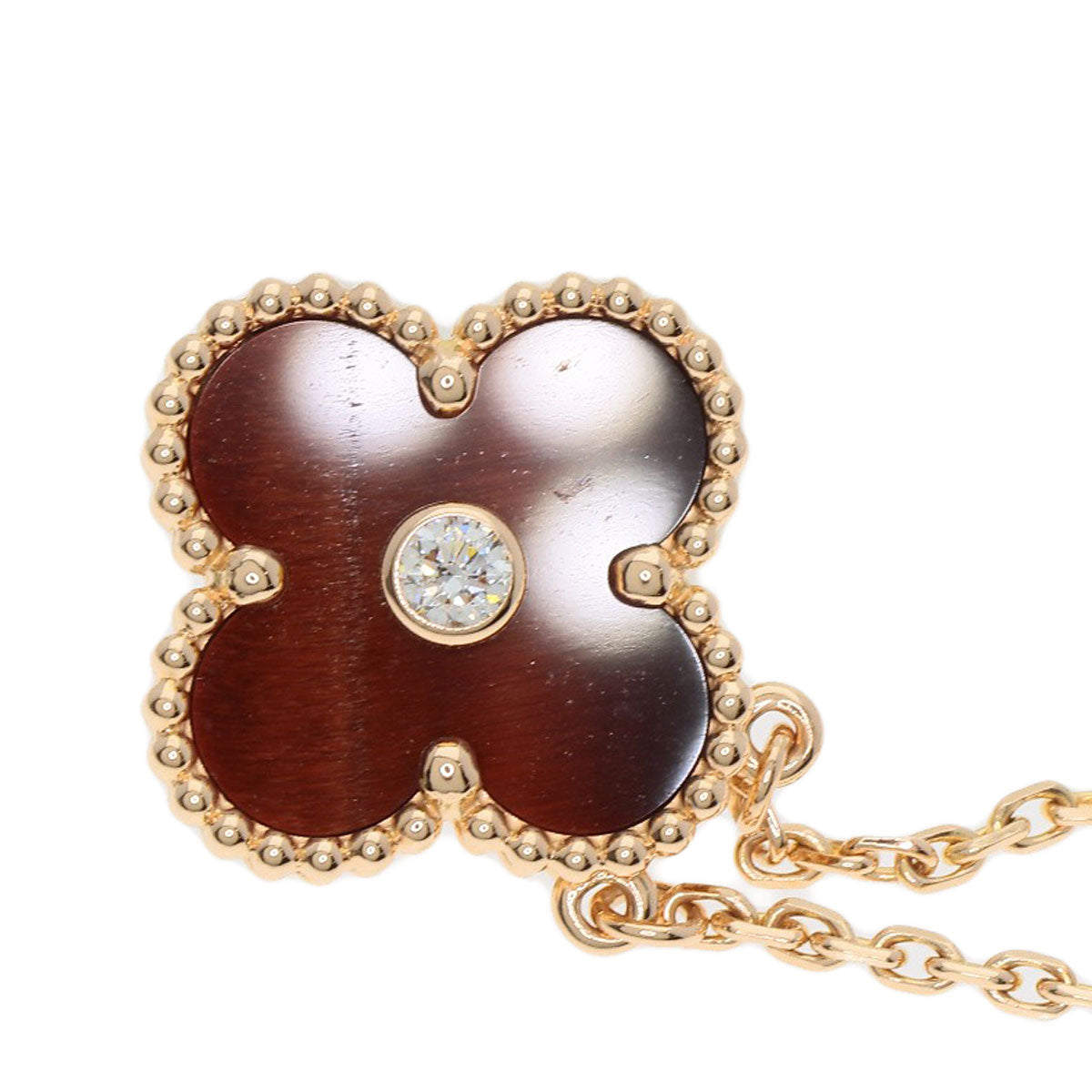 Van Cleef & Arpels Vintage Alhambra Bullseye Diamond Necklace K18 Pink Gold Ladies [Used]