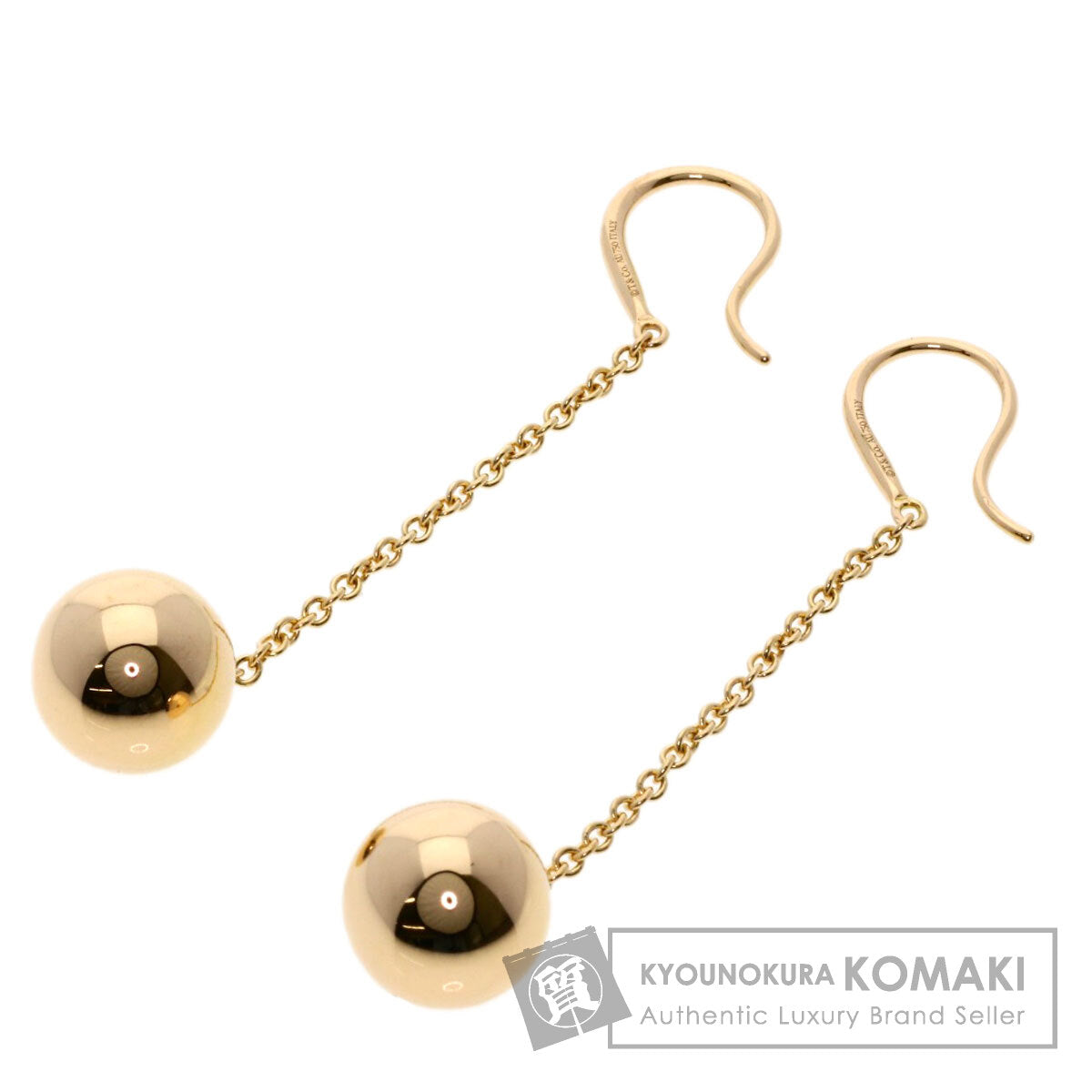TIFFANY&Co. Hardware Ball Drop Hook earring K18 Pink Gold Ladies [Used]