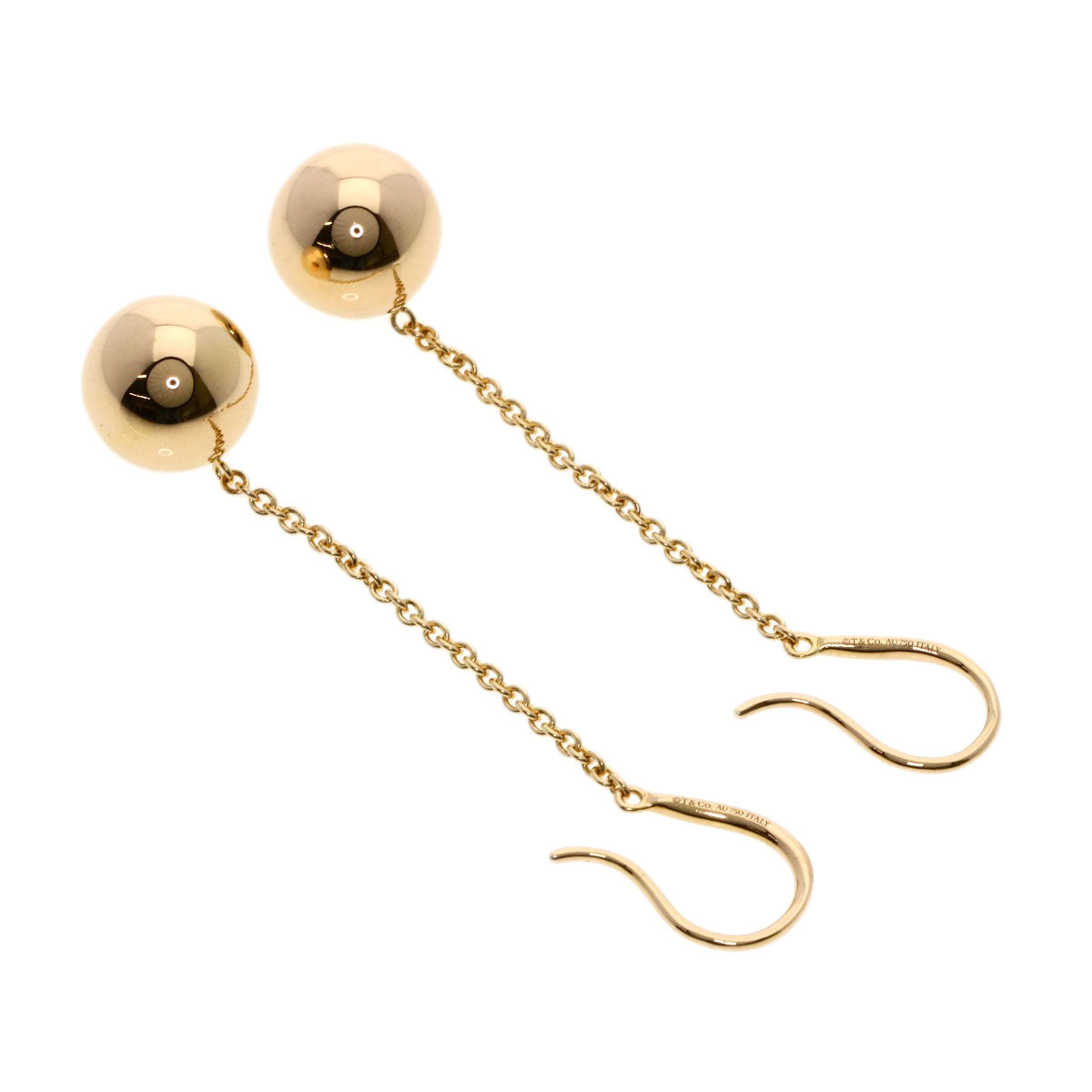 TIFFANY&Co. Hardware Ball Drop Hook earring K18 Pink Gold Ladies [Used]