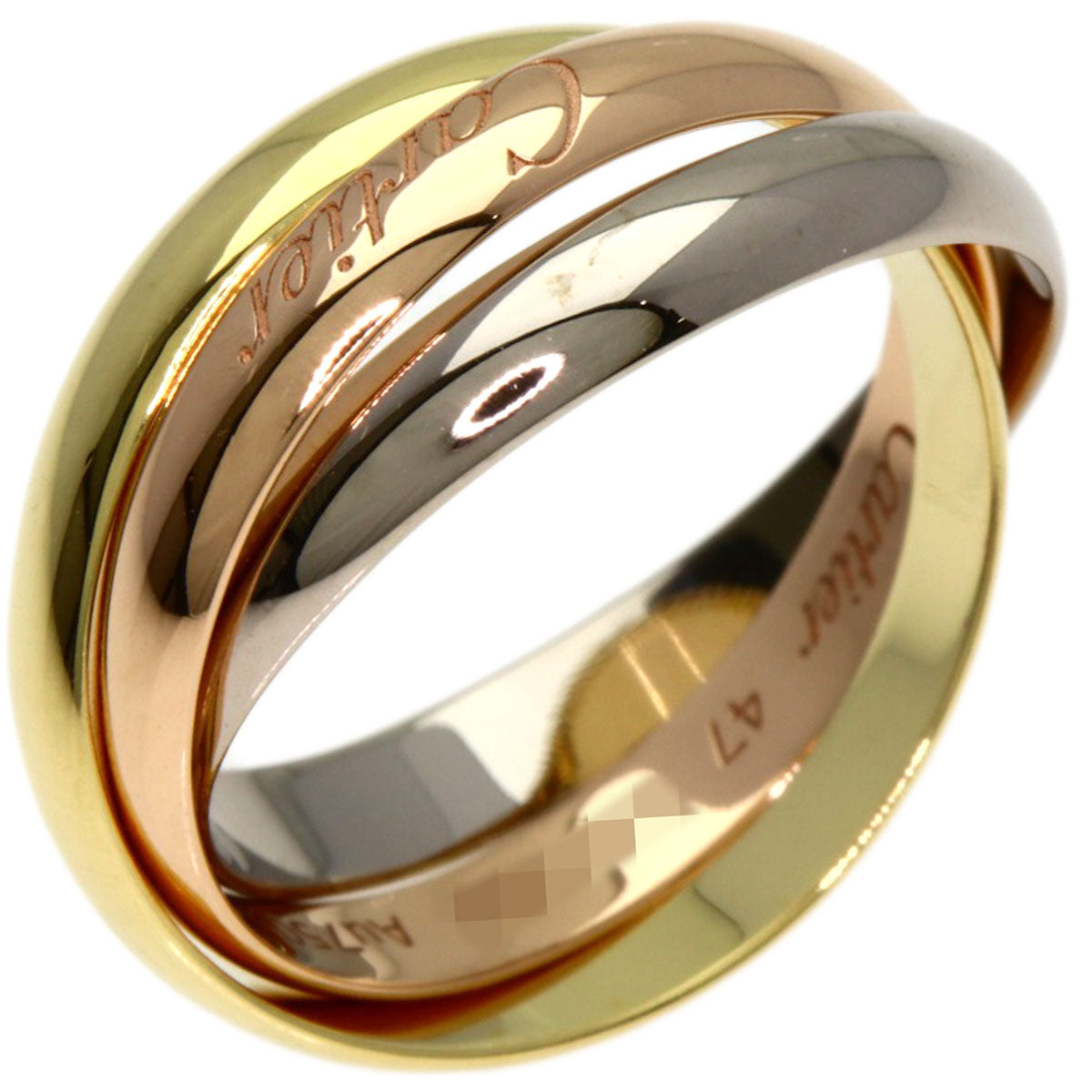 CARTIER Trinity #47 current model Ring K18 Yellow Gold K18 White GoldLadies [Used]