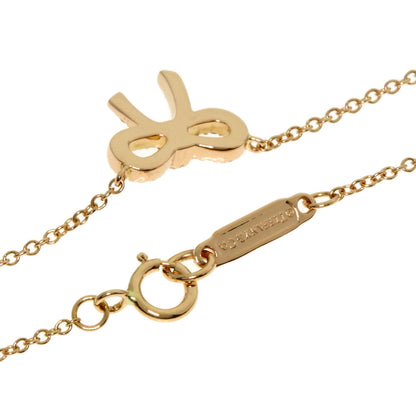 TIFFANY&Co. Metro Bow Diamond Necklace K18 Pink Gold Ladies [Used]