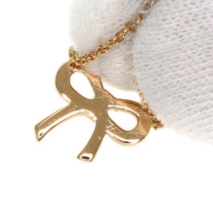 TIFFANY&Co. Metro Bow Diamond Necklace K18 Pink Gold Ladies [Used]