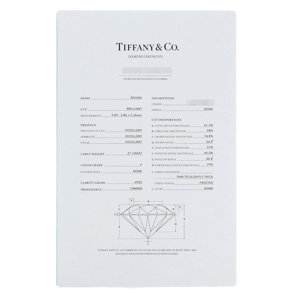 TIFFANY&Co. Harmony Round Lillian Cut Diamond Ring Platinum PT950 Ladies [Used]