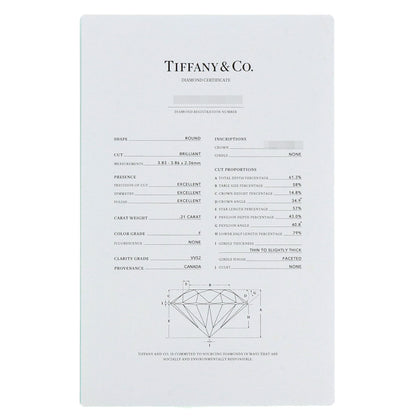 TIFFANY&Co. Harmony Round Lillian Cut Diamond Ring Platinum PT950 Ladies [Used]