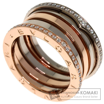 BVLGARI B.zero1 Perfect Mistake Diamond 4 Band #57 Ring K18 Pink Gold K18 White GoldLadies [Used]