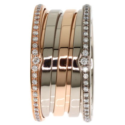 BVLGARI B.zero1 Perfect Mistake Diamond 4 Band #57 Ring K18 Pink Gold K18 White GoldLadies [Used]