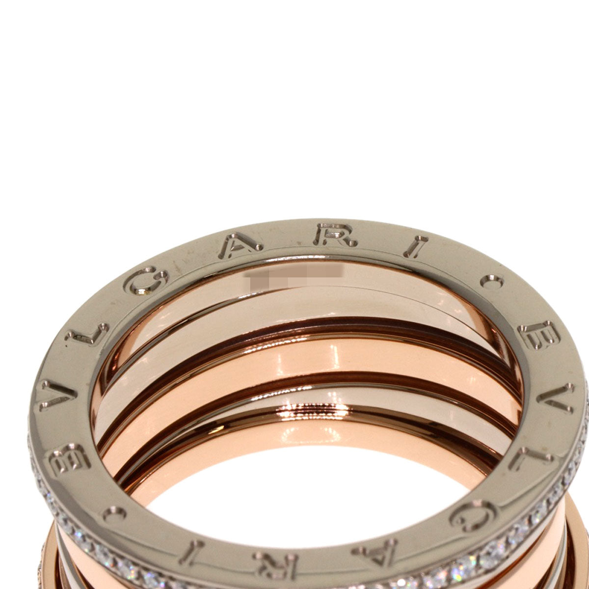 BVLGARI B.zero1 Perfect Mistake Diamond 4 Band #57 Ring K18 Pink Gold K18 White GoldLadies [Used]
