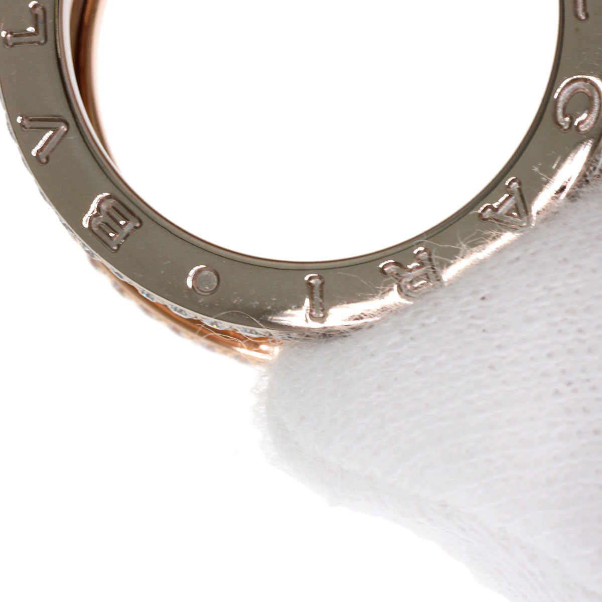 BVLGARI B.zero1 Perfect Mistake Diamond 4 Band #57 Ring K18 Pink Gold K18 White GoldLadies [Used]