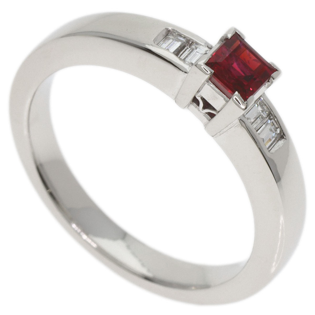 Dior Garnet Diamond Ring Platinum PT900 Ladies [Used]