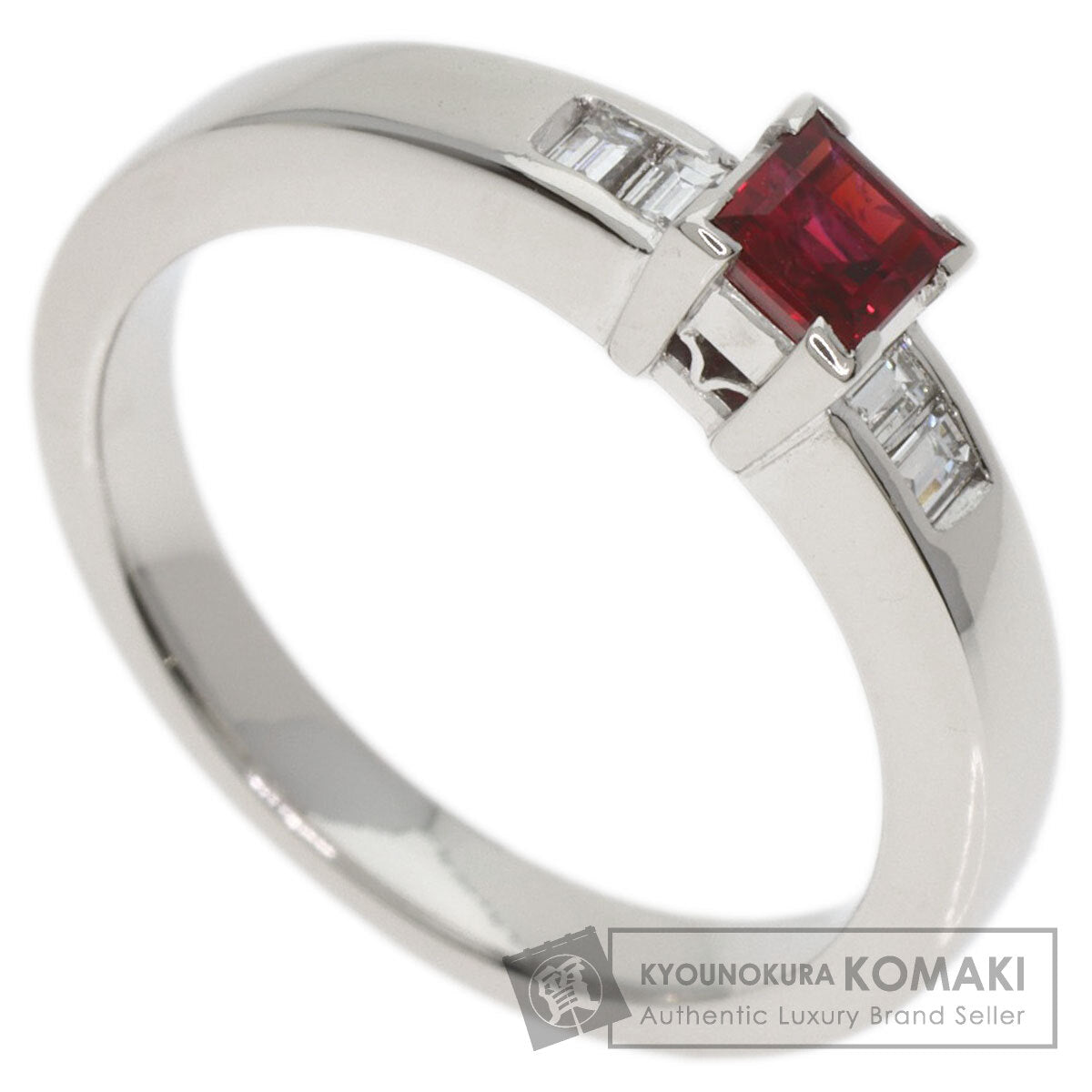 Dior Garnet Diamond Ring Platinum PT900 Ladies [Used]