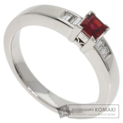 Dior Garnet Diamond Ring Platinum PT900 Ladies [Used]