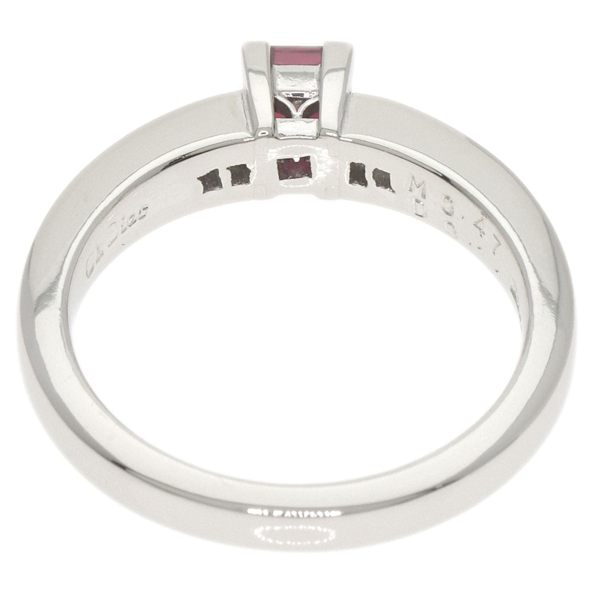 Dior Garnet Diamond Ring Platinum PT900 Ladies [Used]