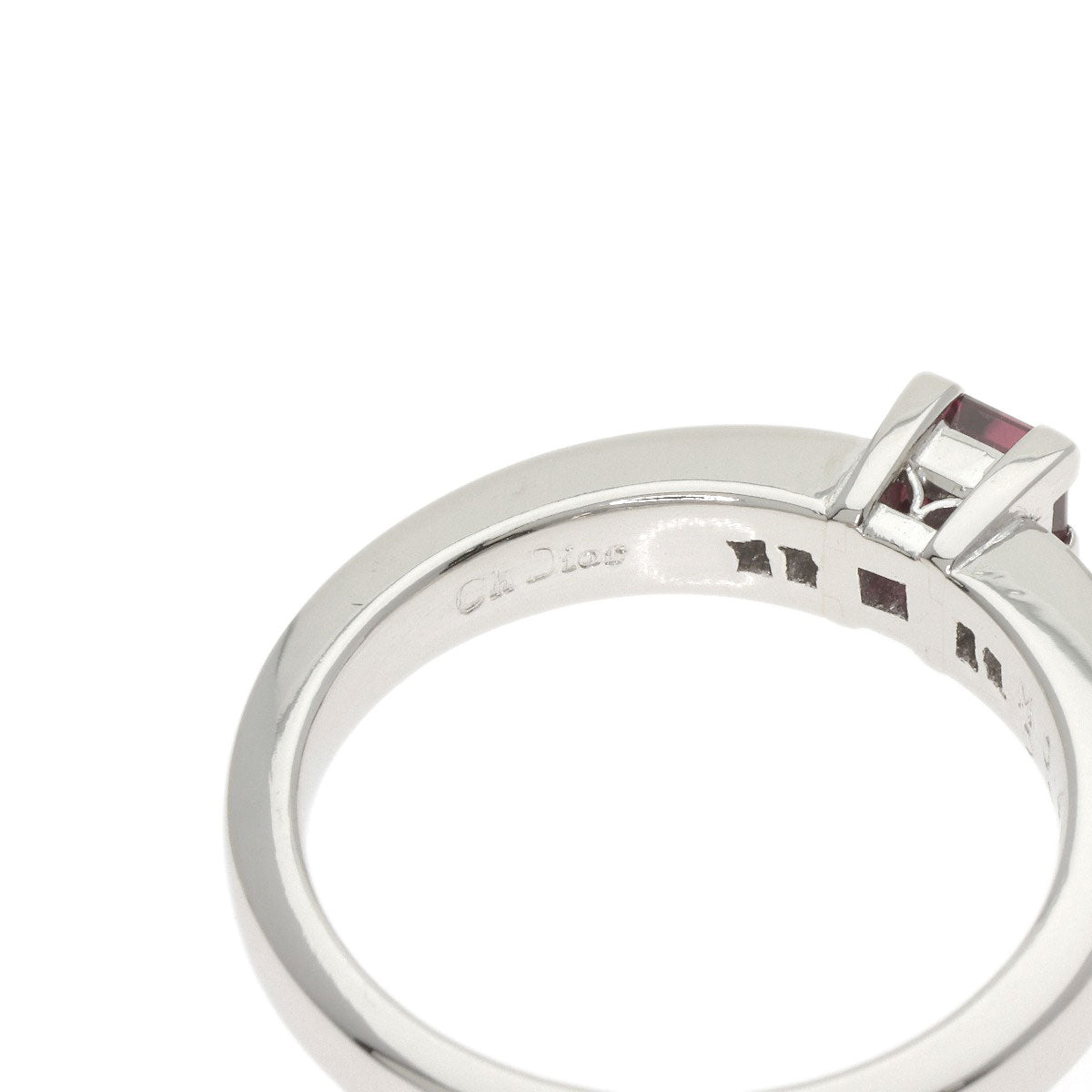 Dior Garnet Diamond Ring Platinum PT900 Ladies [Used]