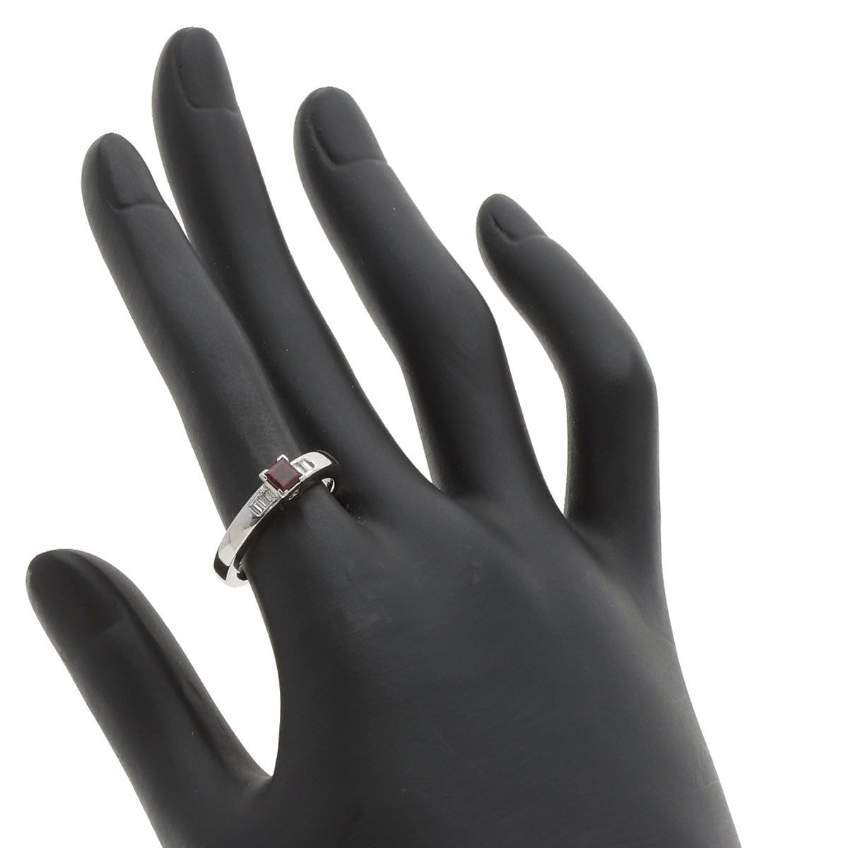 Dior Garnet Diamond Ring Platinum PT900 Ladies [Used]