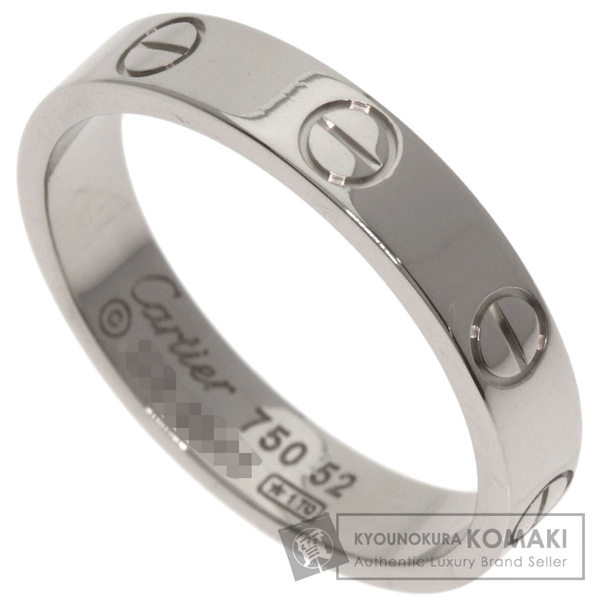 CARTIER mini love ring #52 Ring K18 White Gold Ladies [Used]