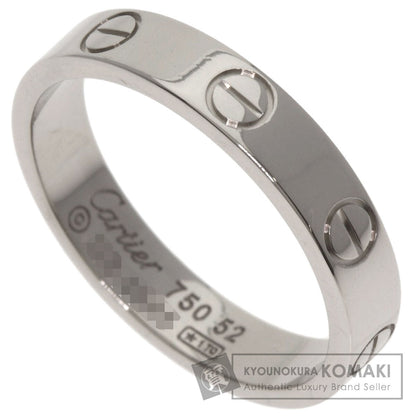 CARTIER mini love ring #52 Ring K18 White Gold Ladies [Used]